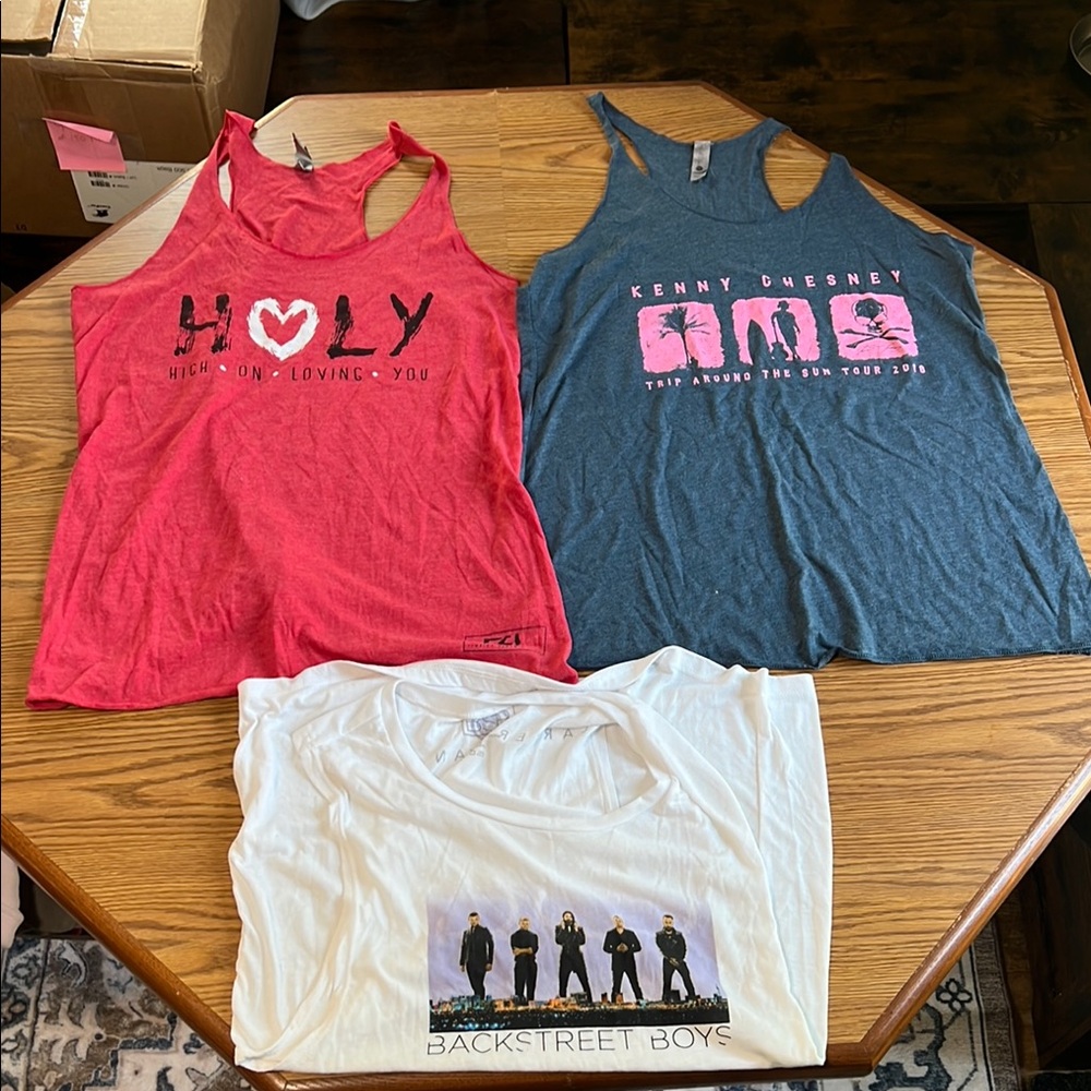 Concert Tank Tops - Kenny Chesney, Backstreet Boys, FGL (XL)